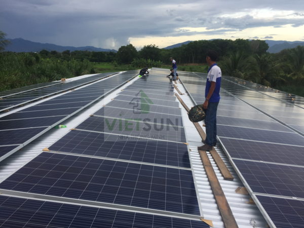 Dự án điện mặt trời trên mái nhà xưởng một công ty tại Ninh Thuận do Việt Sun thi côn